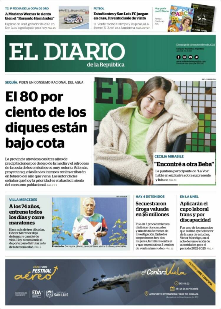 Portada de Diario de la República (Argentina)