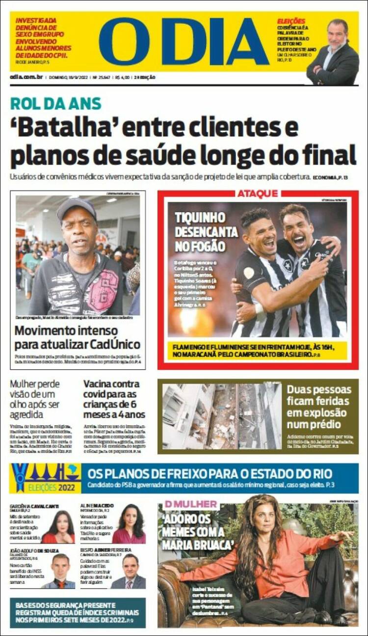 Portada de O Dia (Brasil)