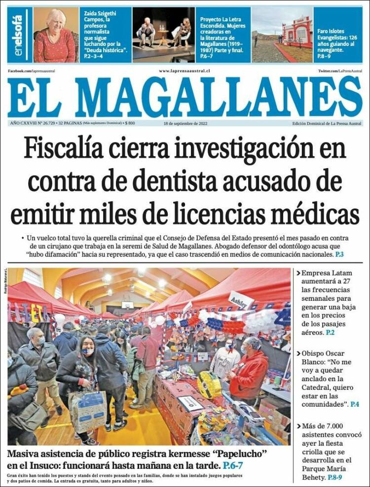 Portada de El Magallanes (Chile)