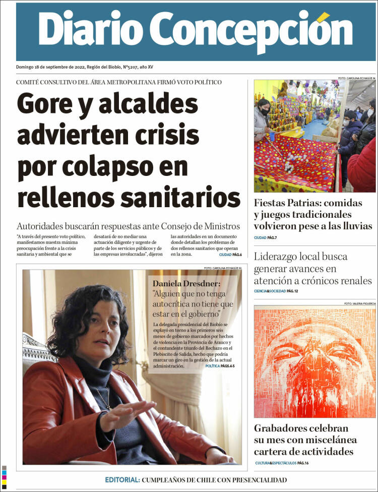 Portada de Diario de Concepción (Chile)
