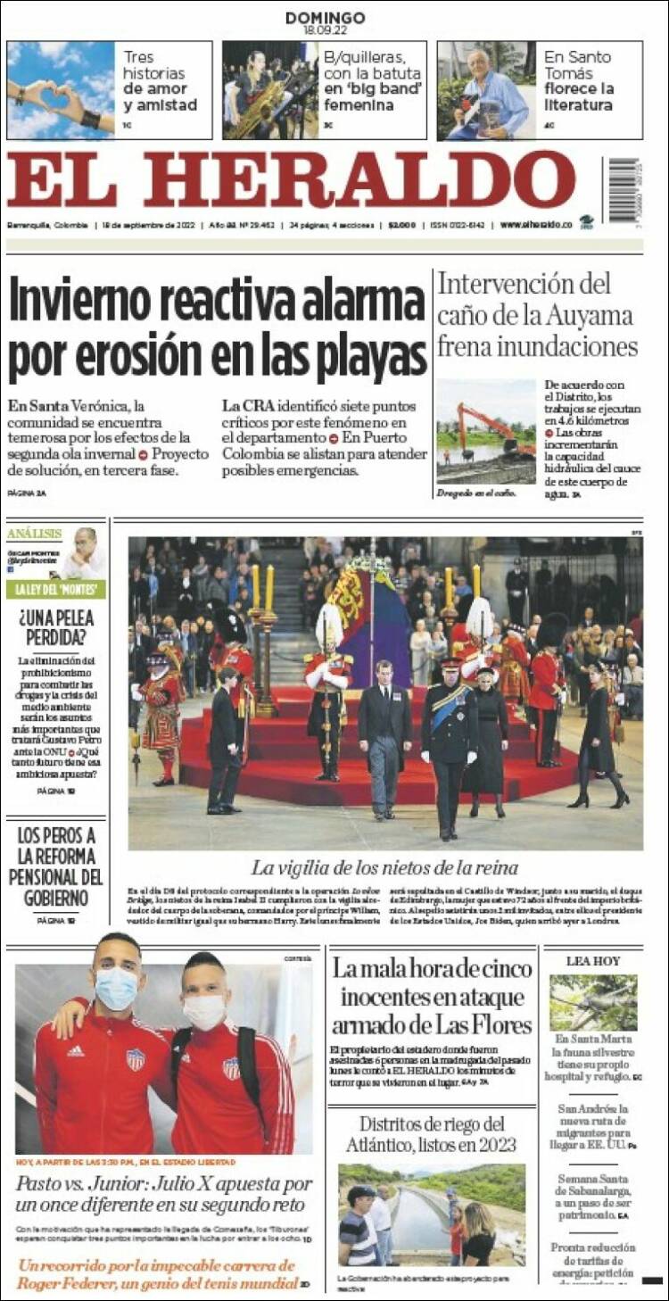 Portada de El Heraldo (Colombia)
