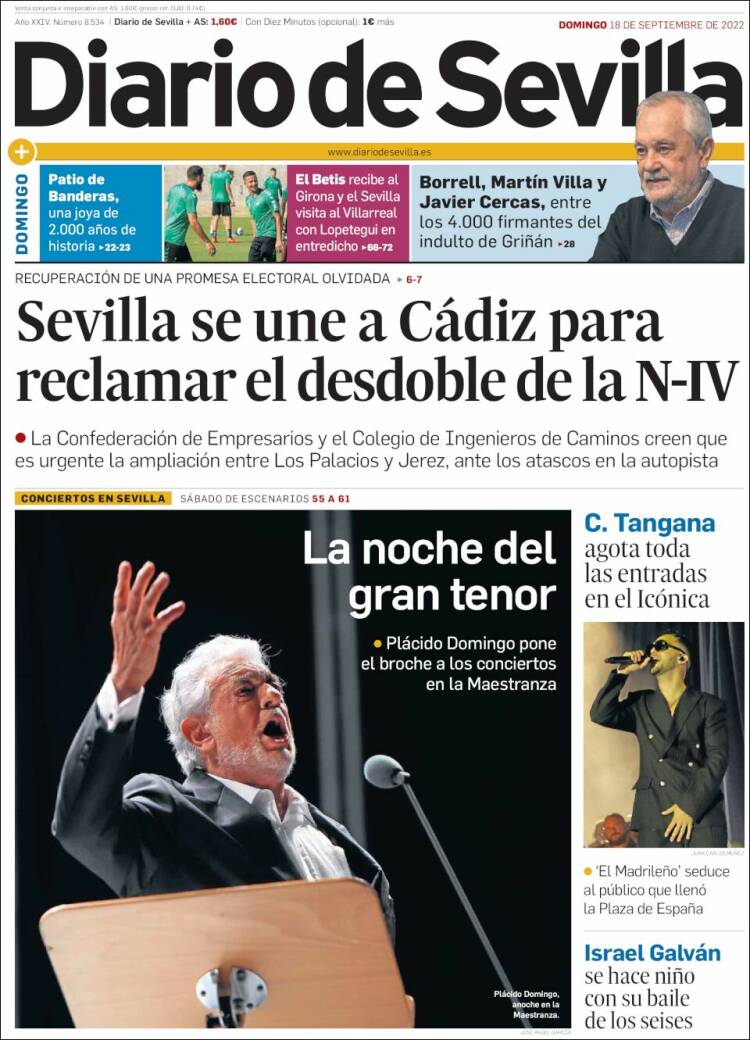 Portada de Diario de Sevilla (España)