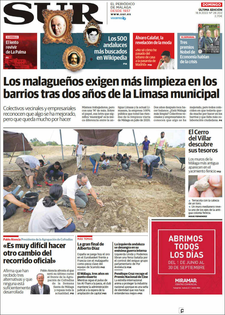 Portada de Diario el Sur (España)
