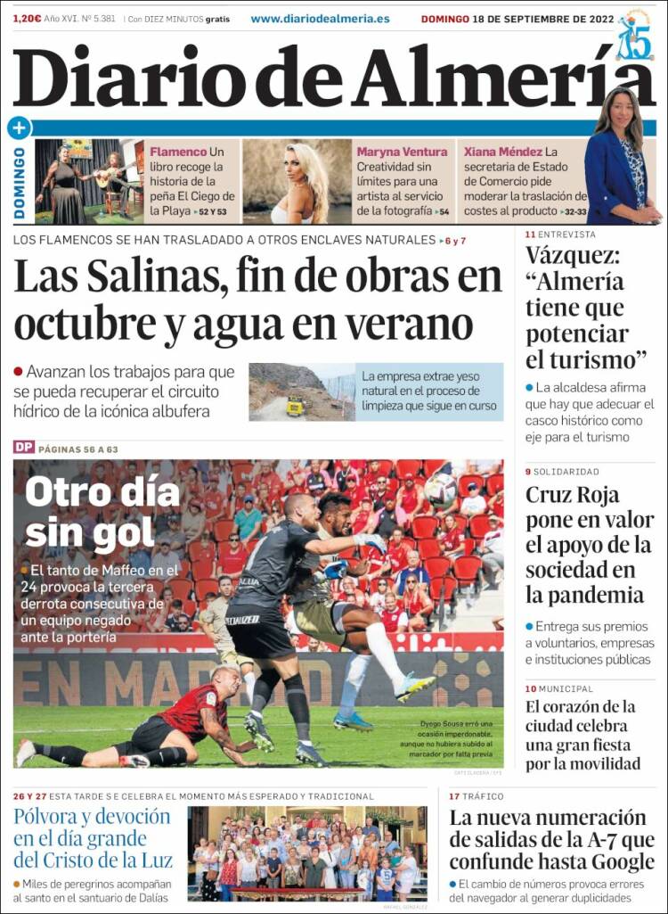 Portada de Diario de Almería (España)