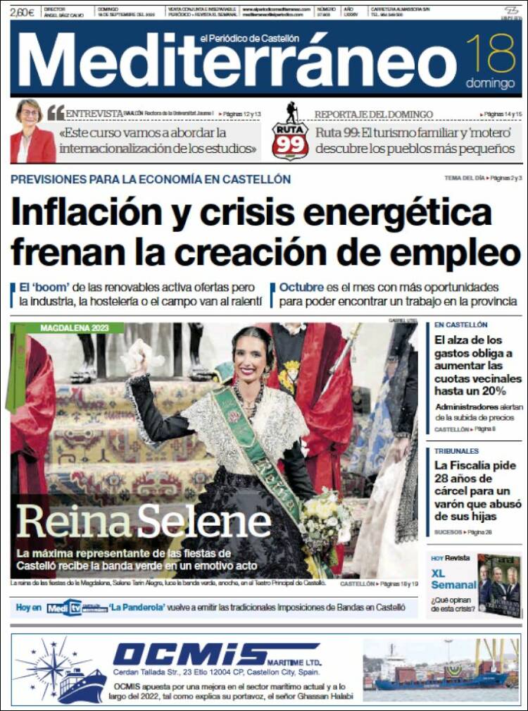 Portada de El Periódico Mediterraneo (España)