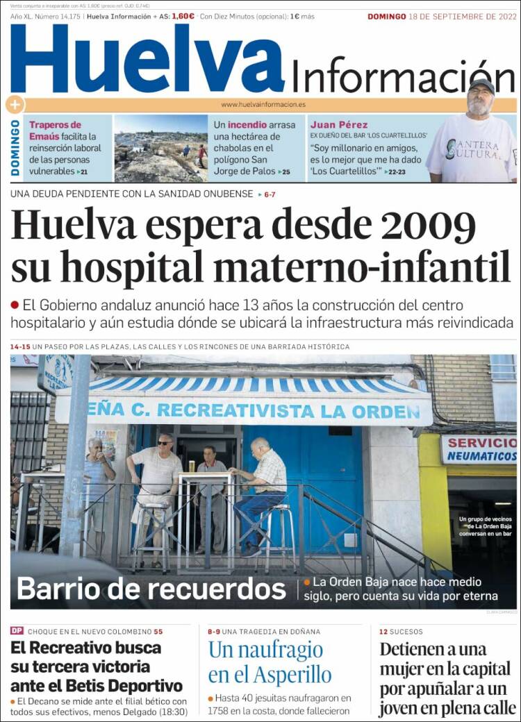 Portada de Huelva Información (España)