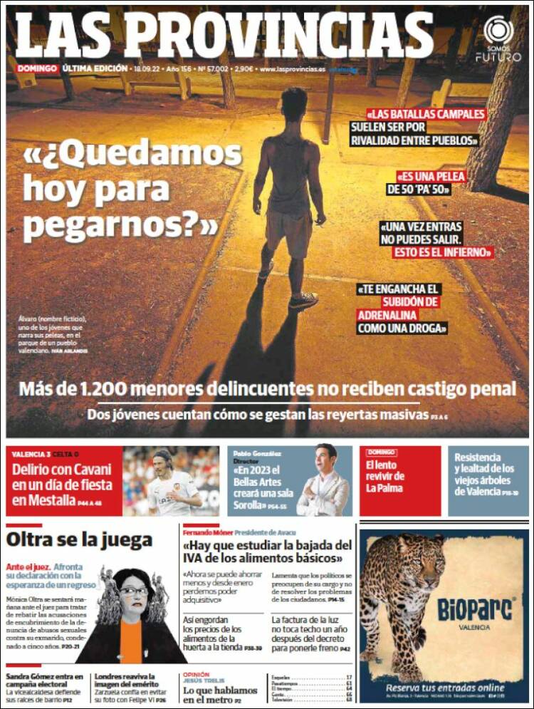 Portada de Las Provincias (España)