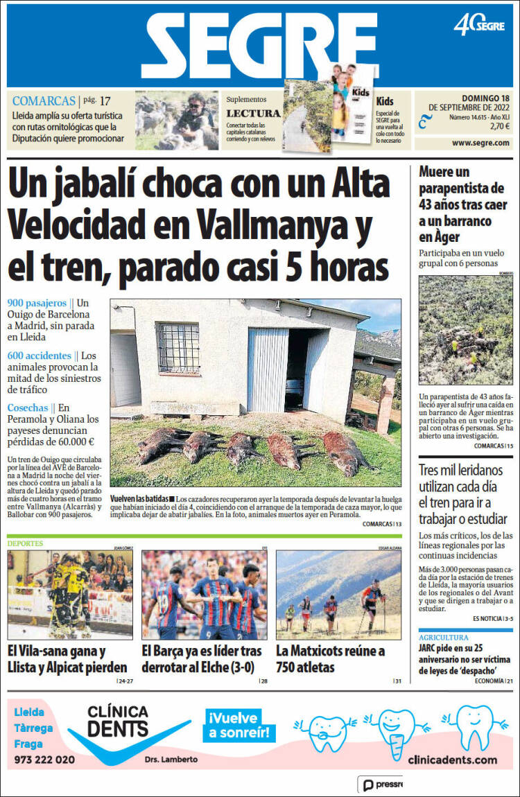 Portada de Segre  (España)