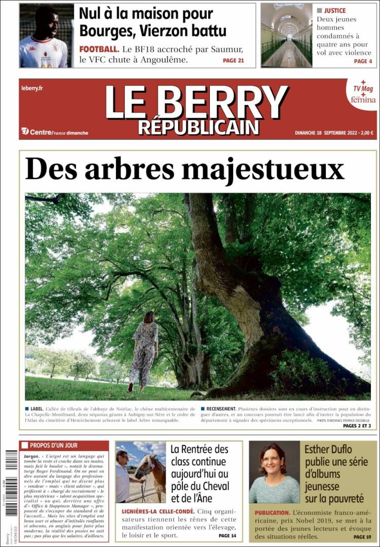 Portada de Berry Republicain (Francia)