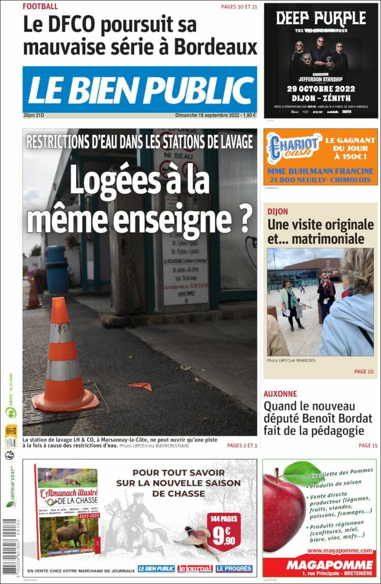 Portada de Le Bien Public (Francia)