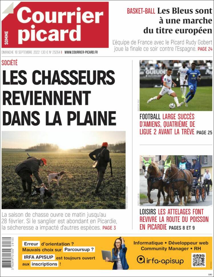 Portada de Courrier Picard (Francia)