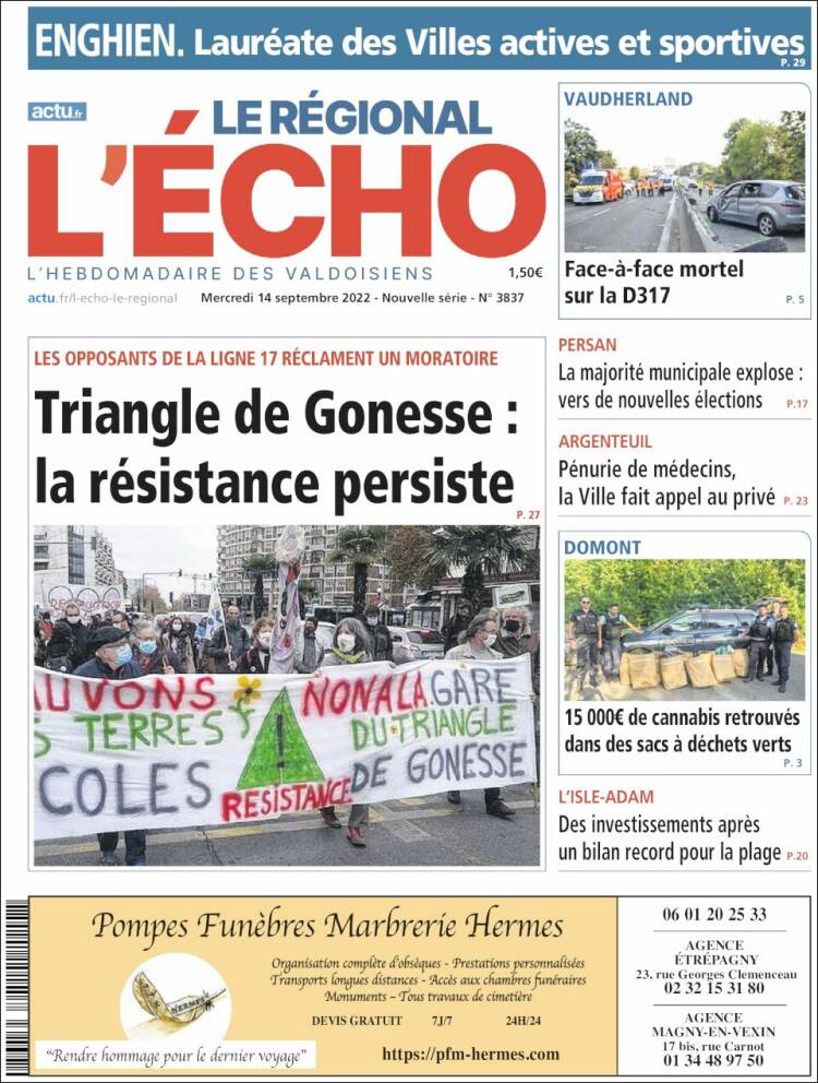 Portada de L'Echo de la Haute-Vienne (Francia)