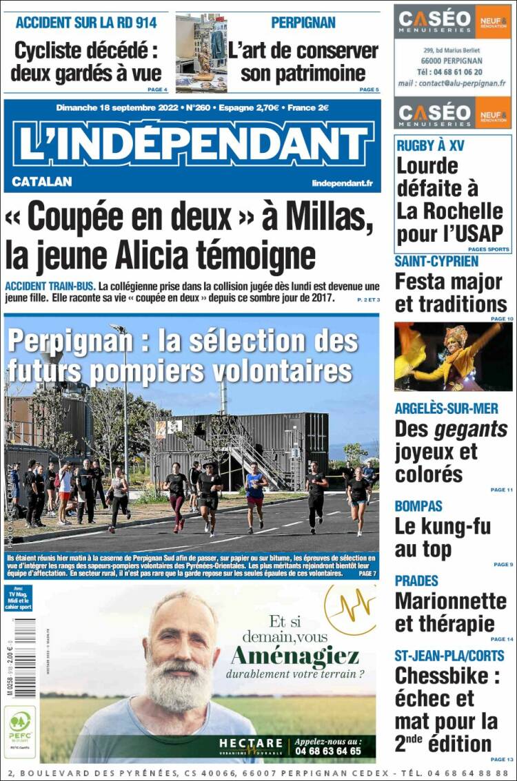 Portada de Le Indépendant (Francia)