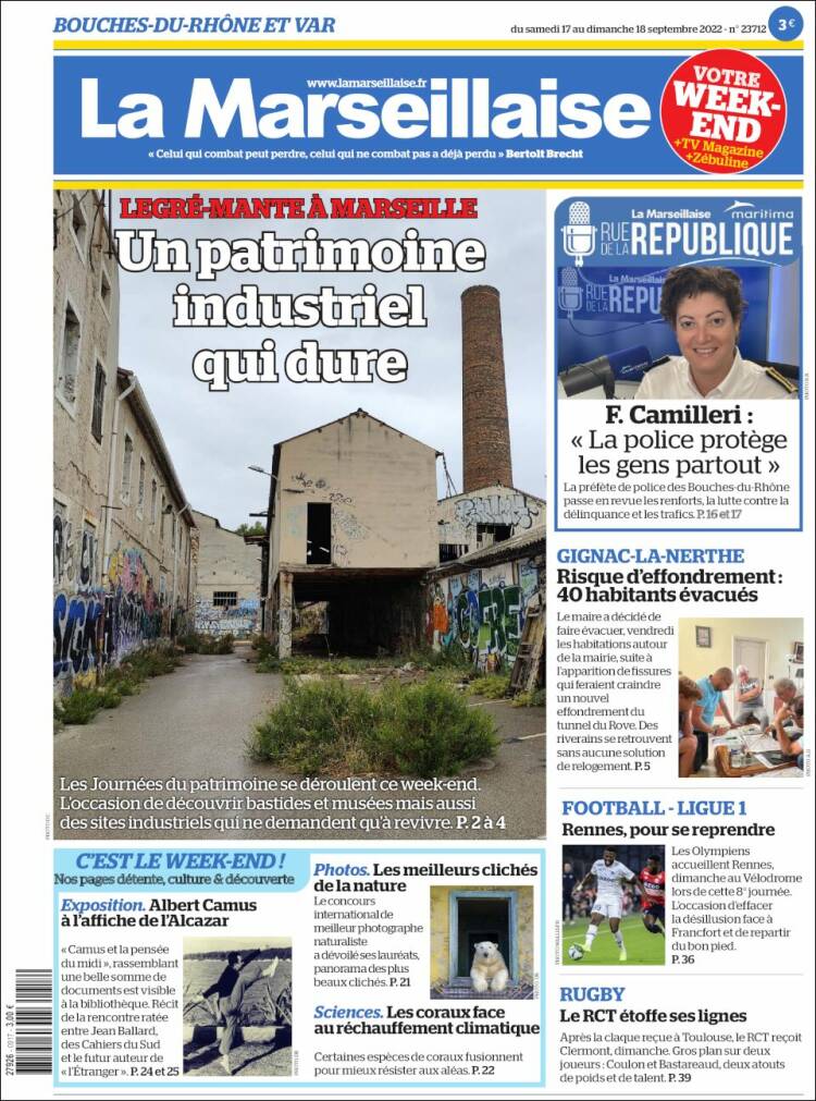 Portada de La Marseillaise (Francia)