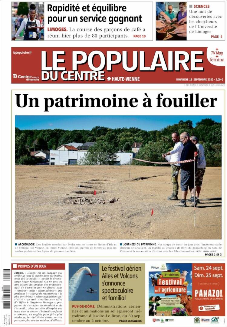 Portada de Le Populaire du Centre (Francia)