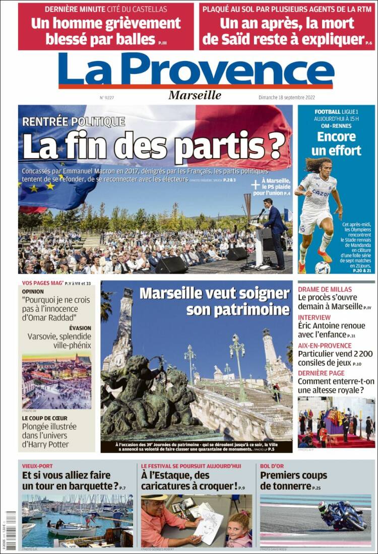 Portada de La Provence (Francia)