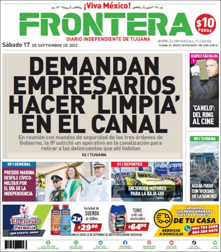 Portada de Frontera (México)