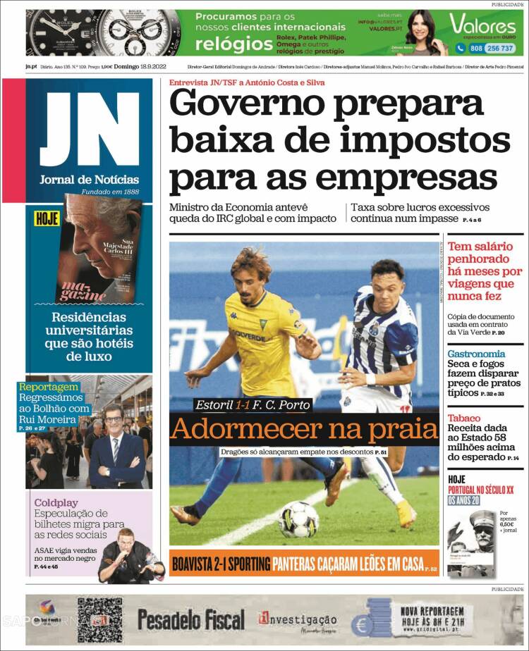 Portada de Jornal de Notícias (Portugal)