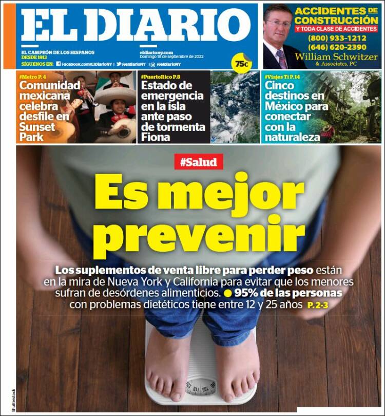 Portada de El Diario NY (USA)