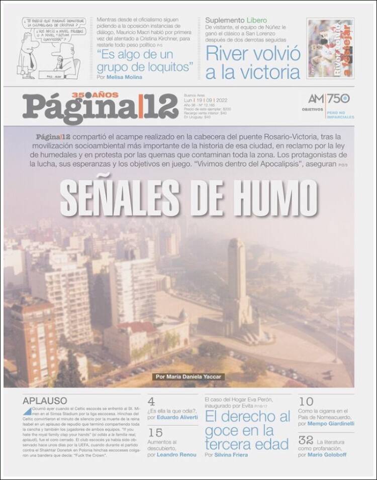 Portada de Página/12 (Argentina)