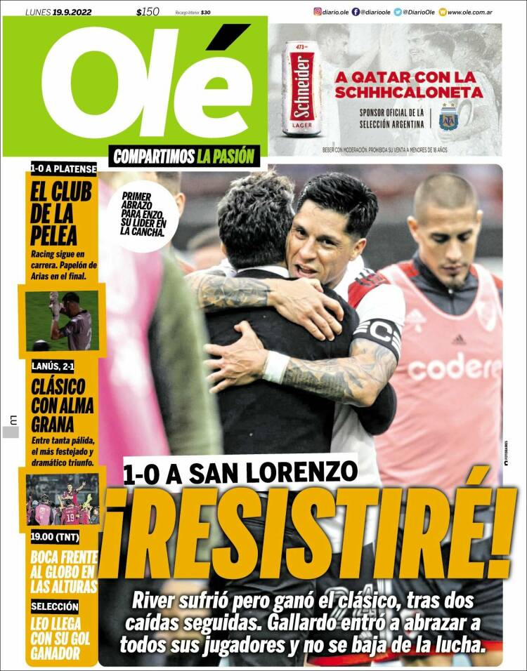 Portada de Olé (Argentina)