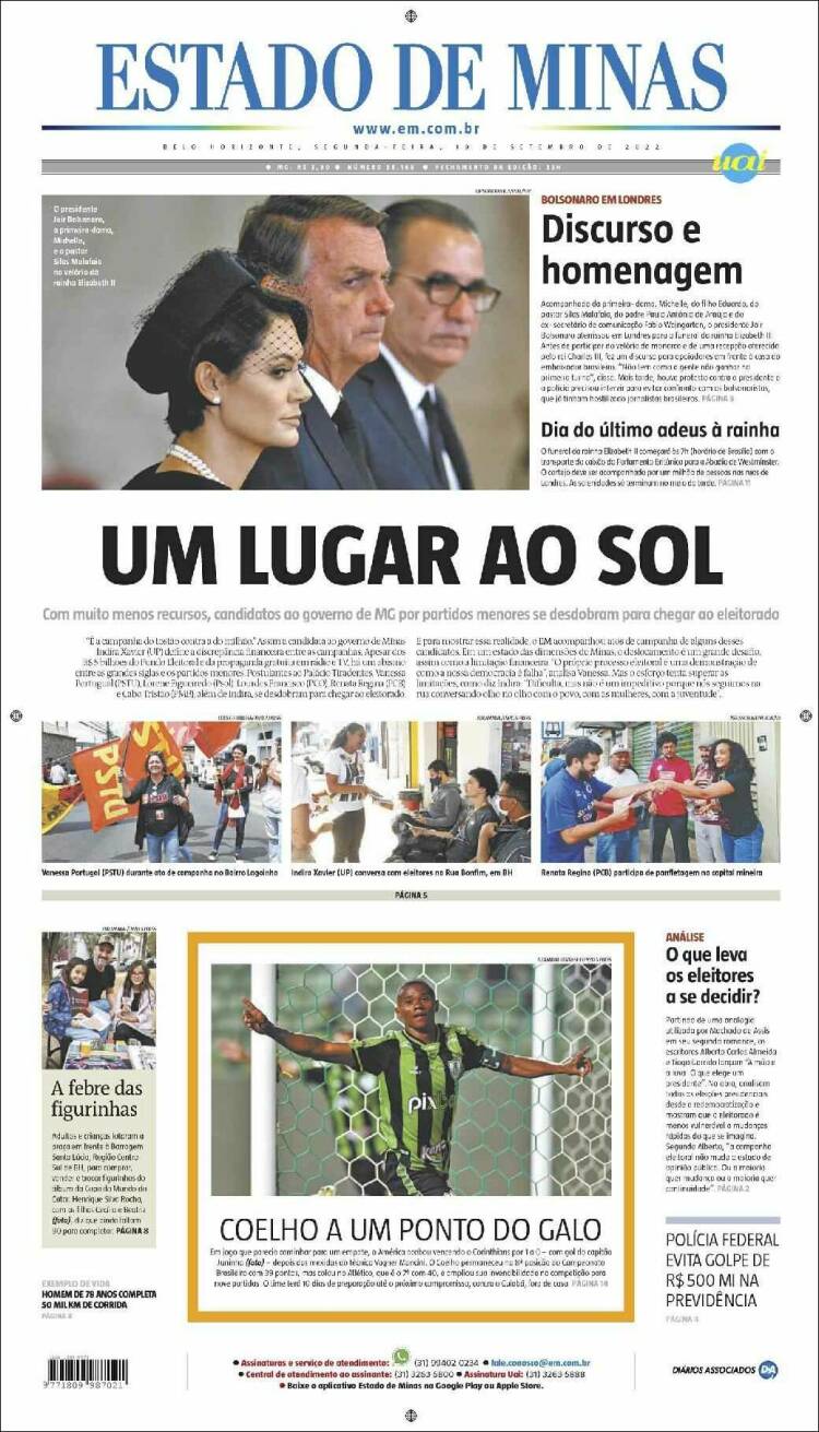 Portada de Jornal Estado de Minas (Brasil)