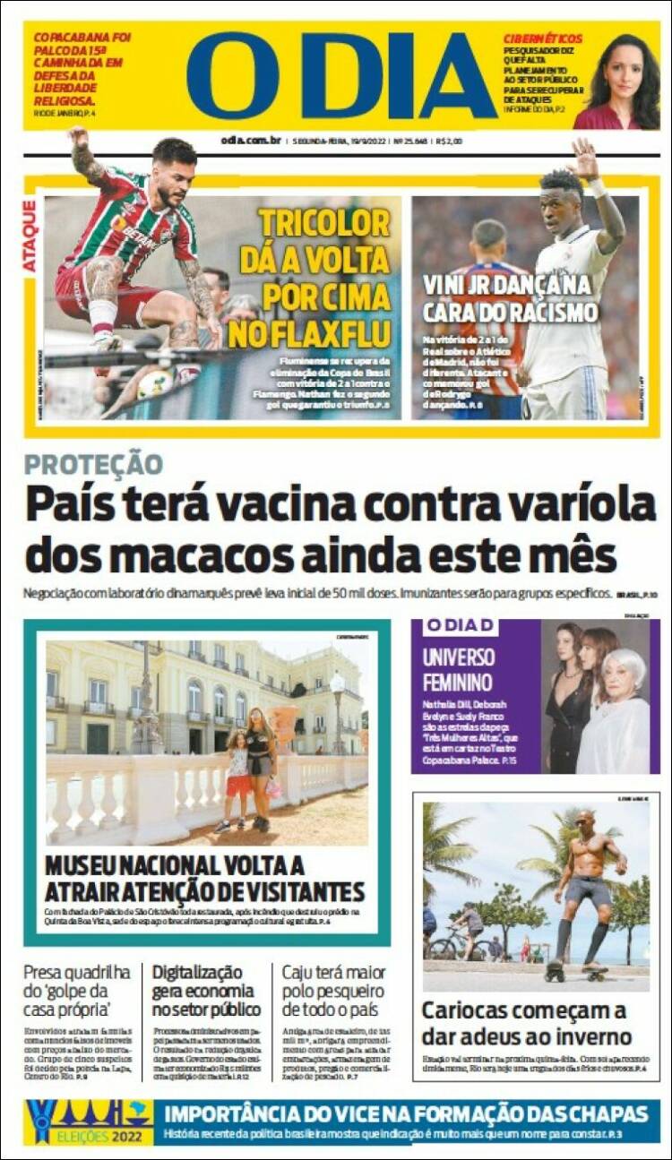 Portada de O Dia (Brasil)