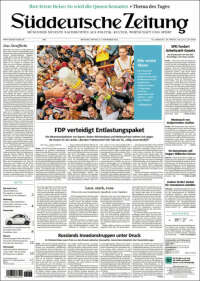Portada de Sueddeutsche (Alemania)