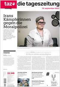 Portada de Die Tageszeitung (Alemania)