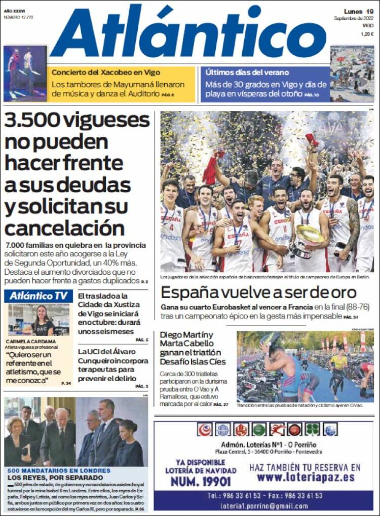 Portada de Atlántico Diario (España)