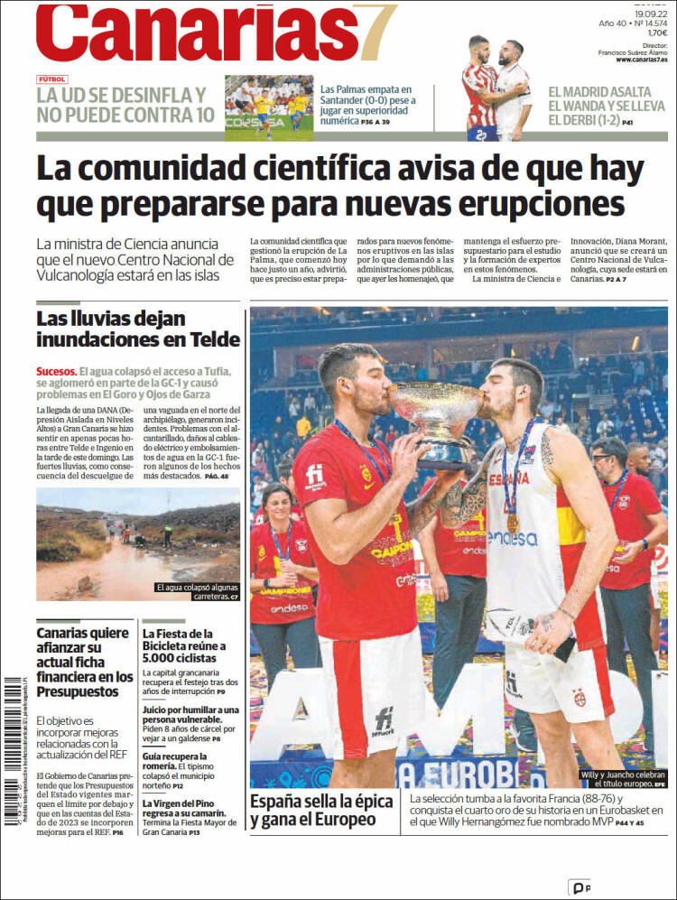 Portada de Canarias 7 (España)