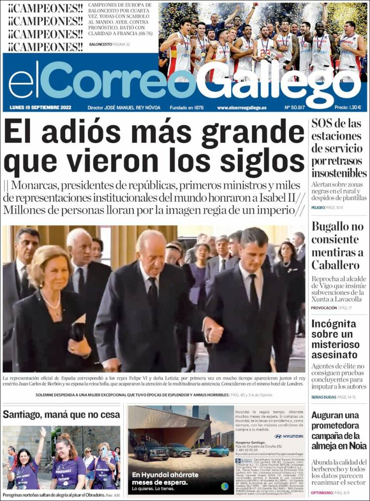 Portada de El Correo Gallego (España)