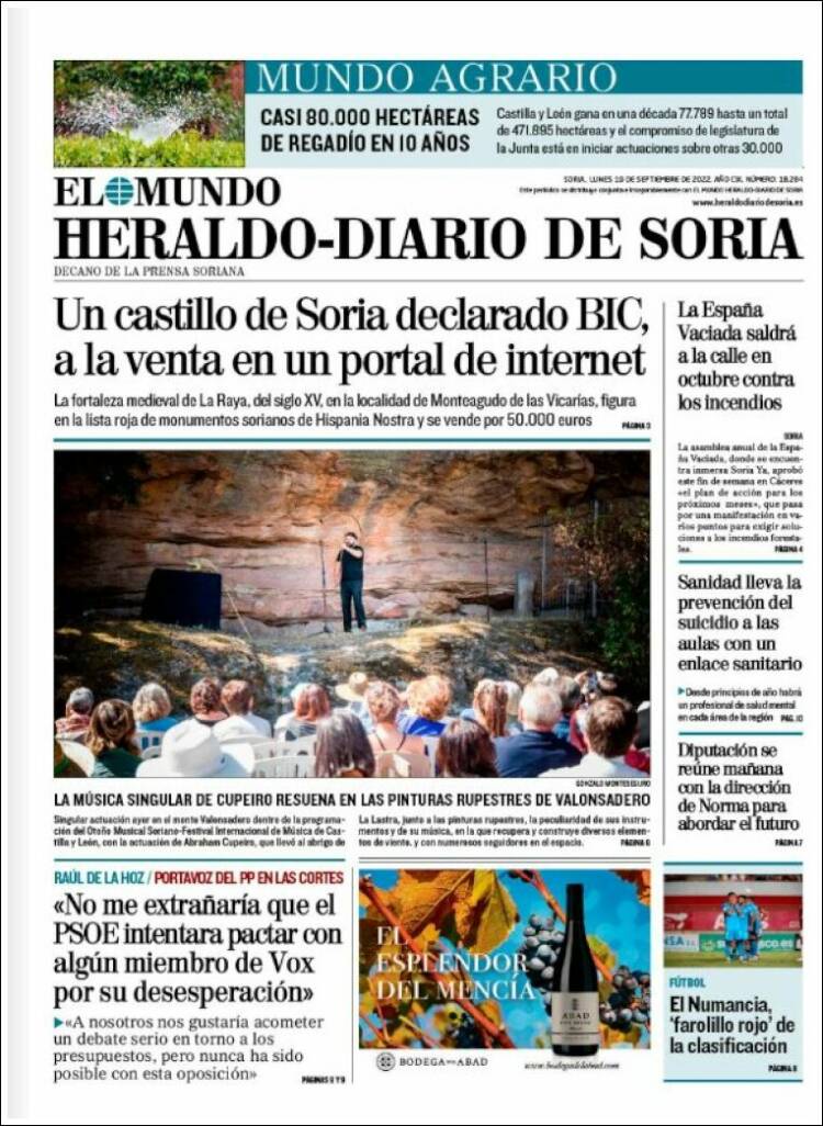 Portada de Diario de Soria (España)
