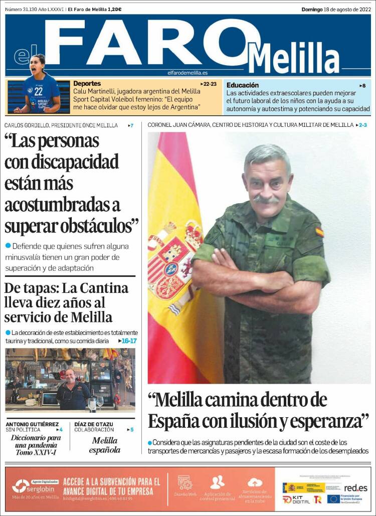 Portada de El Faro de Melilla (España)