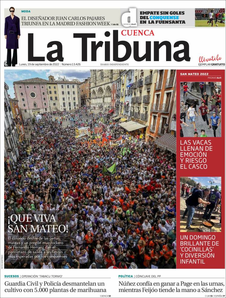 Portada de La Tribuna de Cuenca (España)