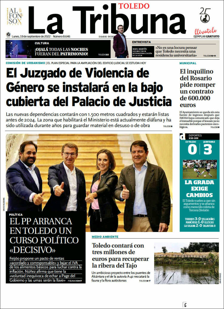 Portada de La Tribuna de Toledo (España)
