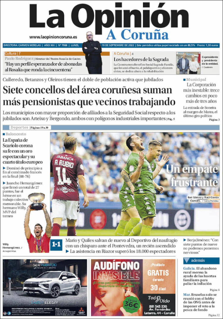 Portada de La Opinión de A Coruña (España)