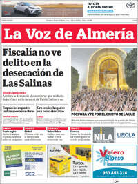 Portada de La Voz de Almería (España)