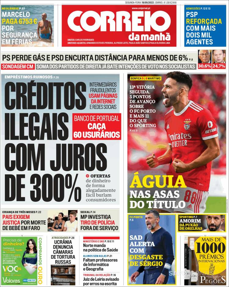 Portada de Correio da Manhã (Portugal)