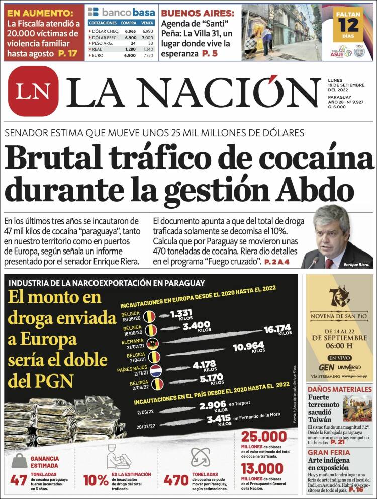 Portada de La Nación (Paraguay)