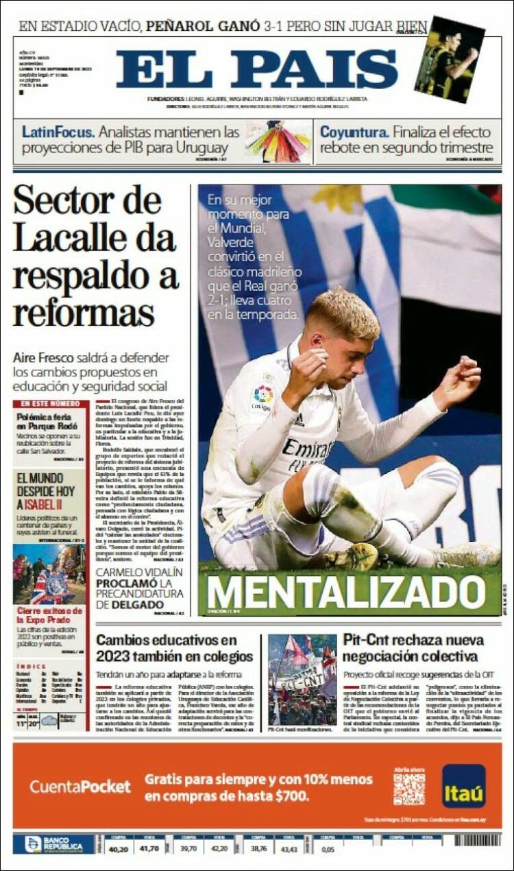Portada de El País (Uruguay)