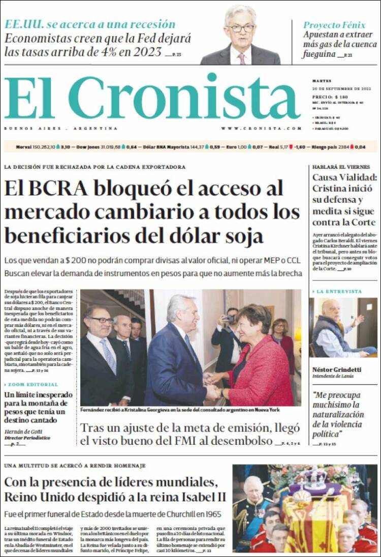 Portada de El Cronista Comercial (Argentina)