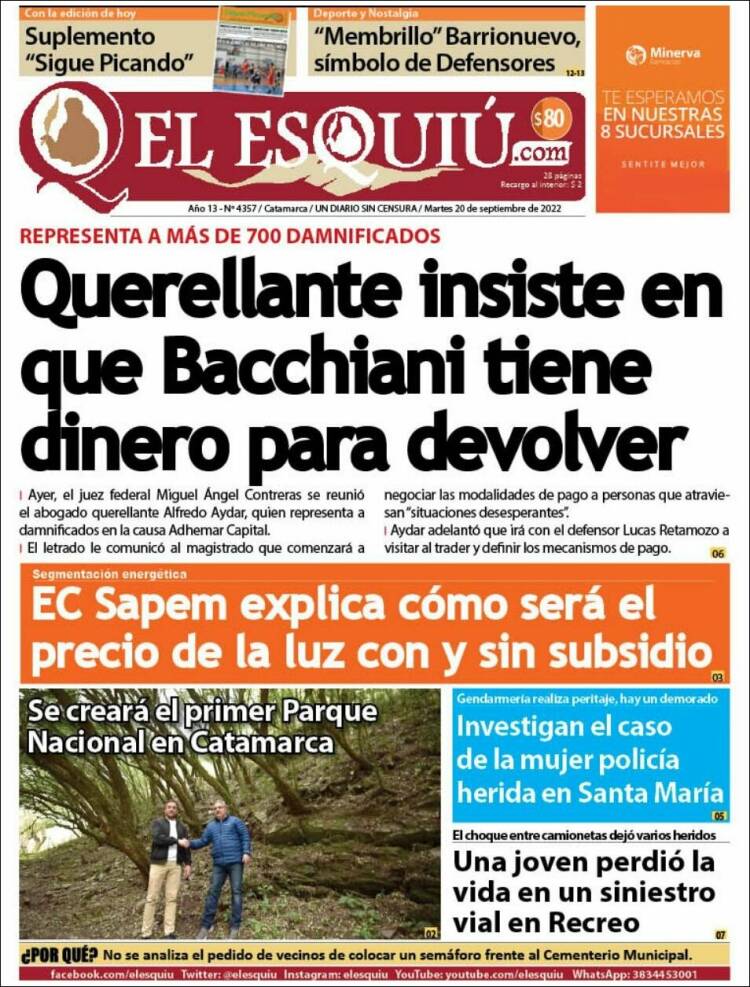 Portada de El Esquiu (Argentina)