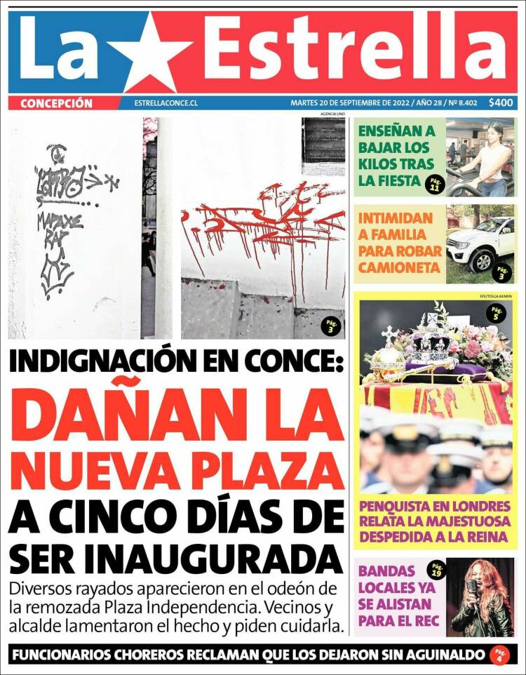 Portada de La Estrella de Concepción (Chile)