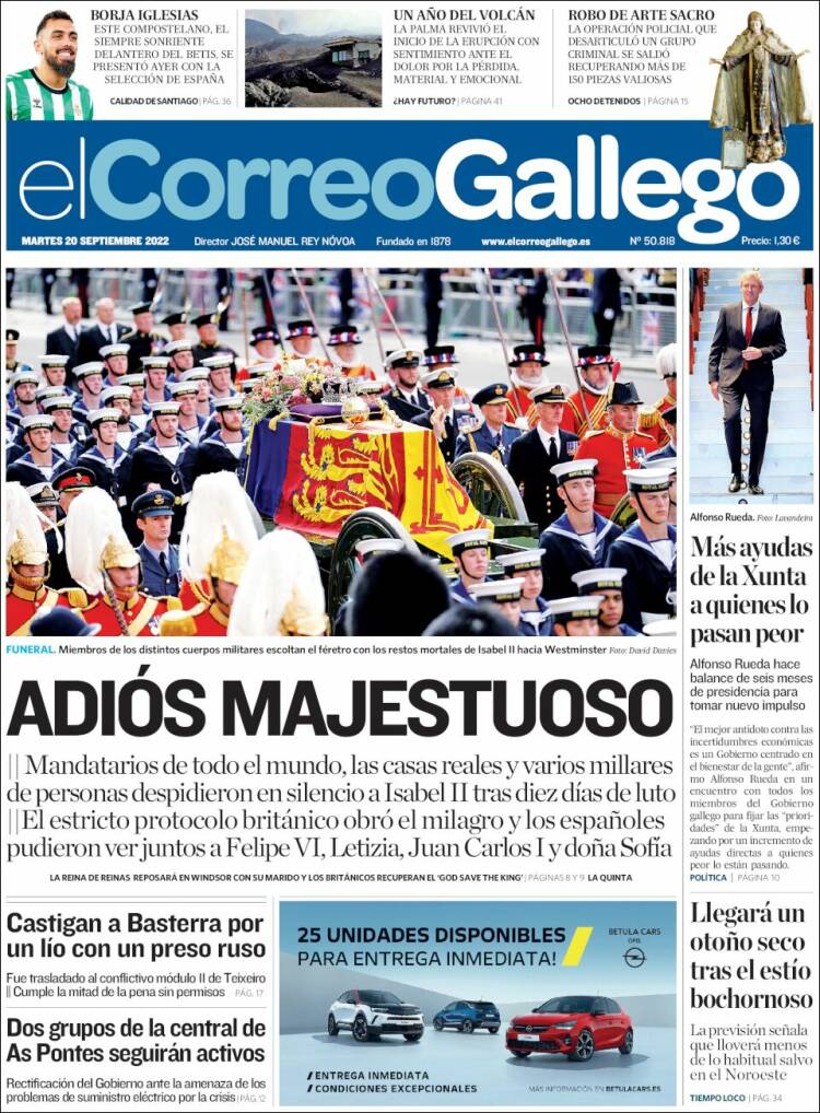 Portada de El Correo Gallego (España)