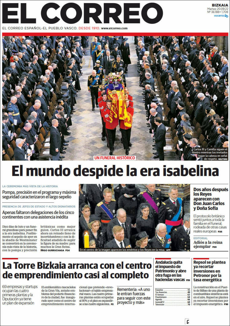 Portada de El Correo (España)