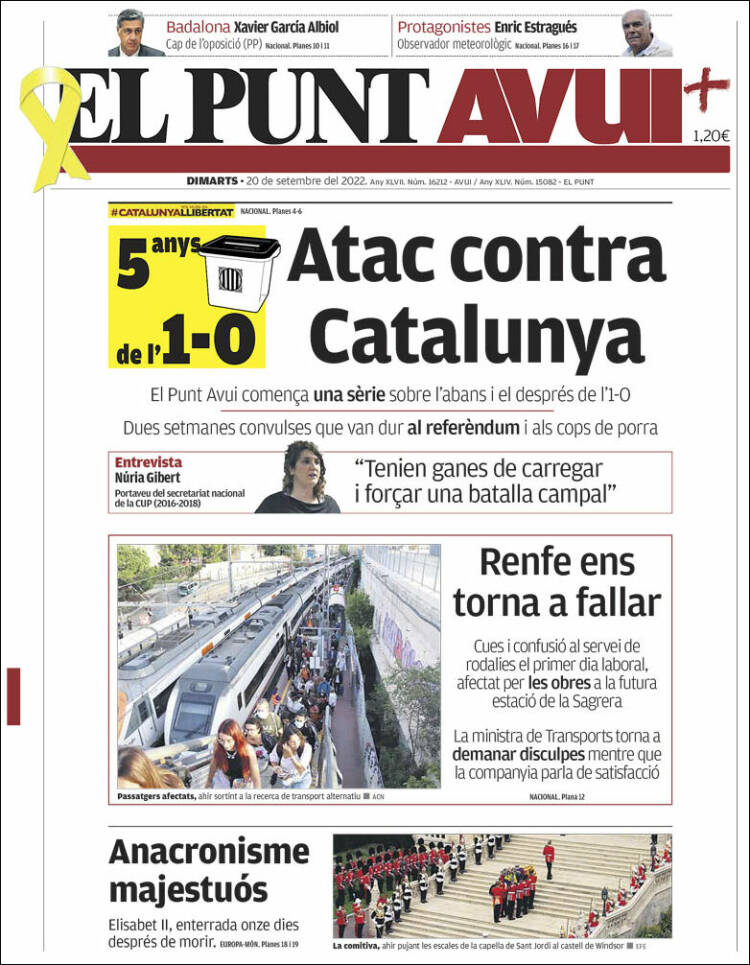 Portada de El Punt Avui (España)