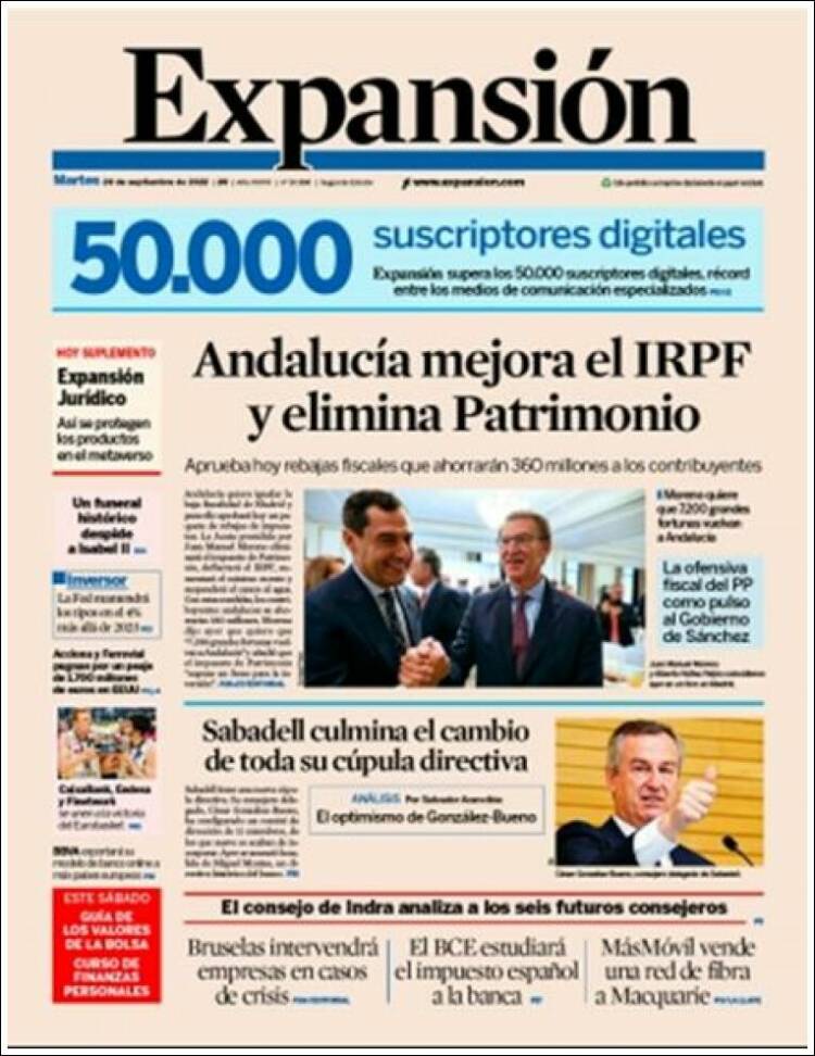 Portada de Expansión (Espa&ntilde;a)