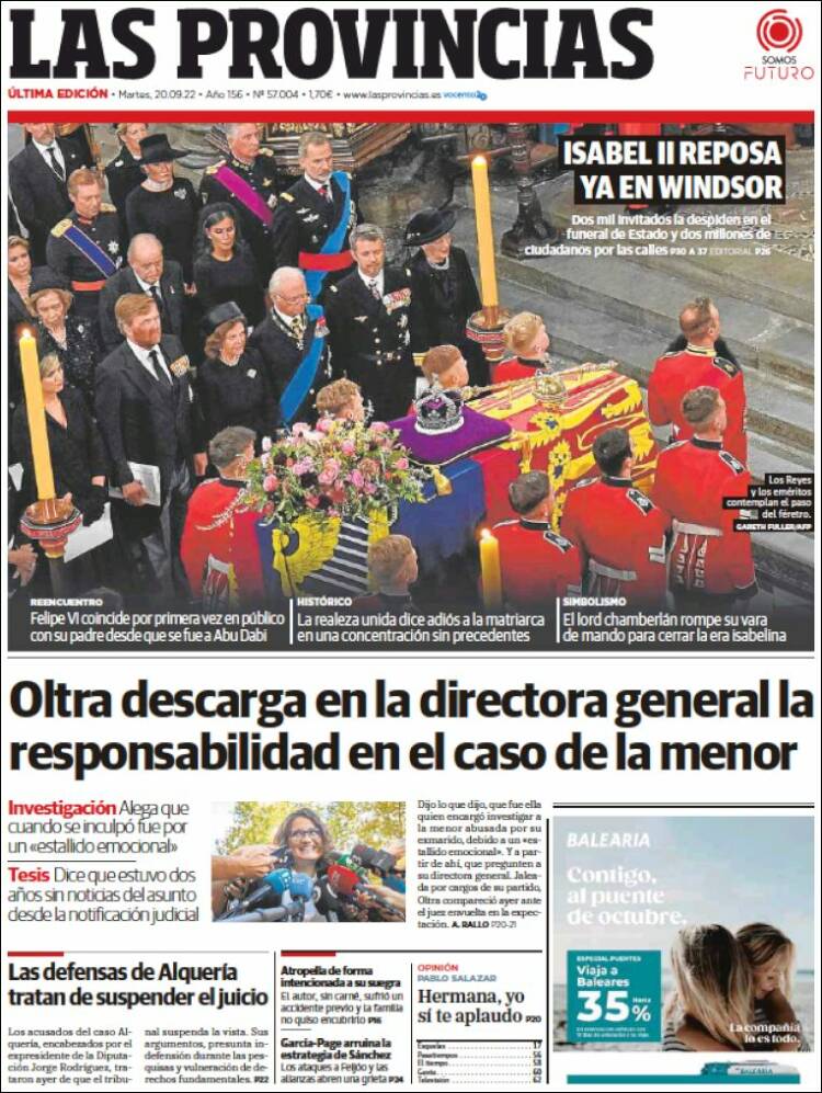 Portada de Las Provincias (España)