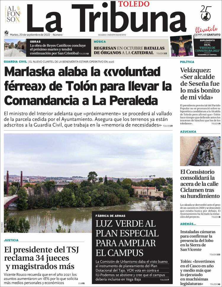 Portada de La Tribuna de Toledo (España)